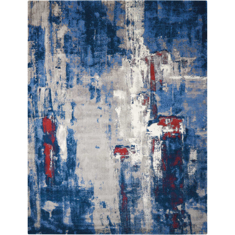 Tapis gris / noir Anasia, Rectangle 7 pi 9 po x 9 pi 9 po