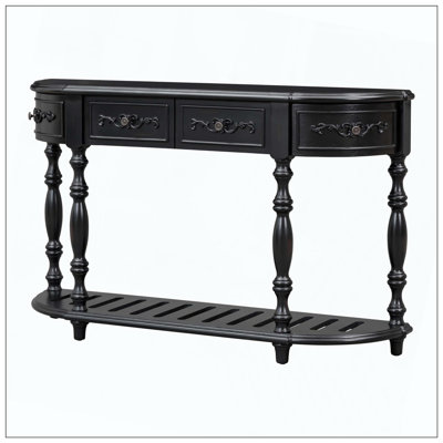 52''Modern And Contemporary Curved Console Table Sofa Table Entryway Table For Hallway Living Room With 4 Drawers And 1 Shelf