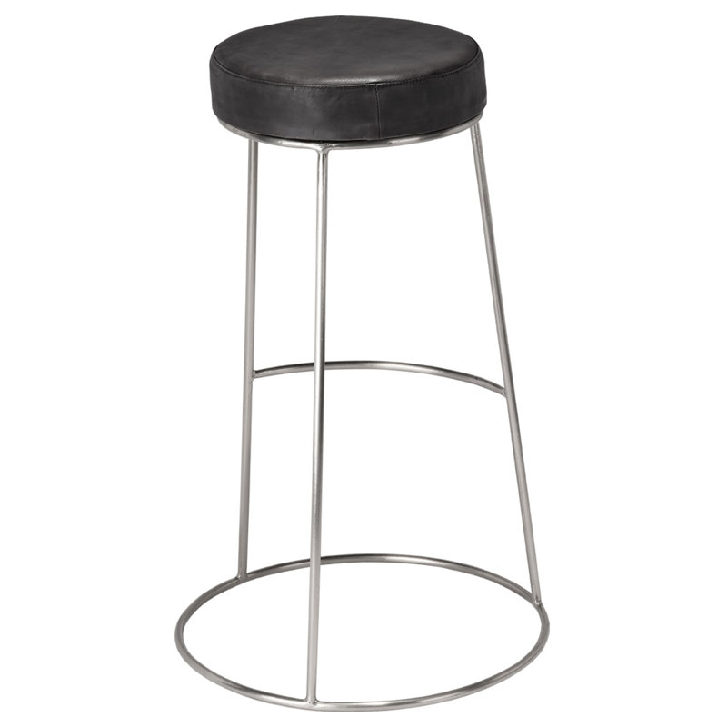 Ozella 30'' Bar Stool, Pewter, Matte Charcoal