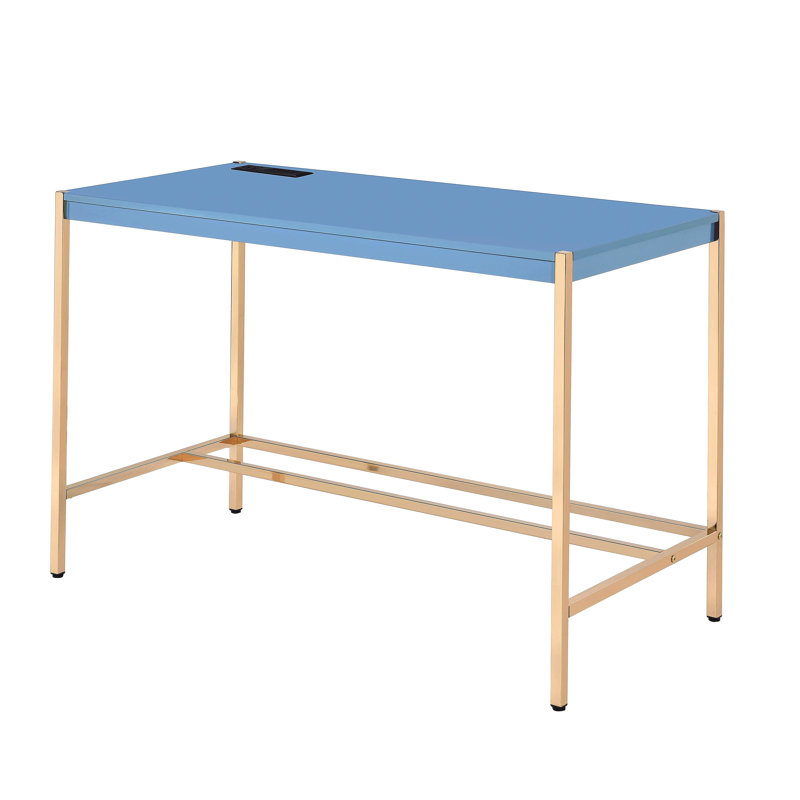 Bureau d'écriture bleu marine avec port USB