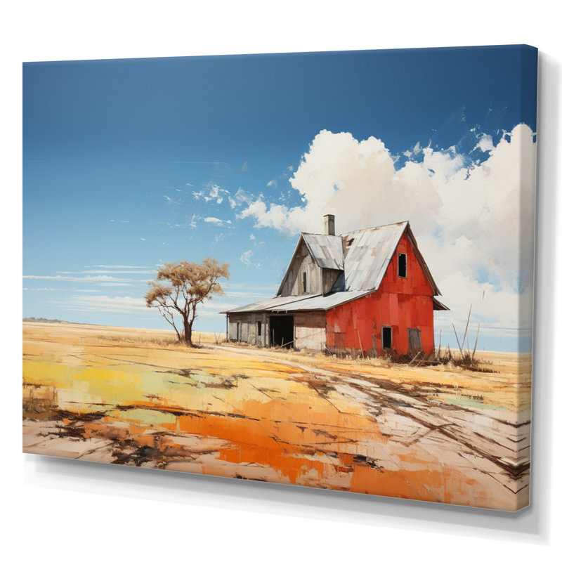 "Landscape Barns", impression sur toile encadrée, Toile tendue, H 34 po x l 44 po x P 1,5 po