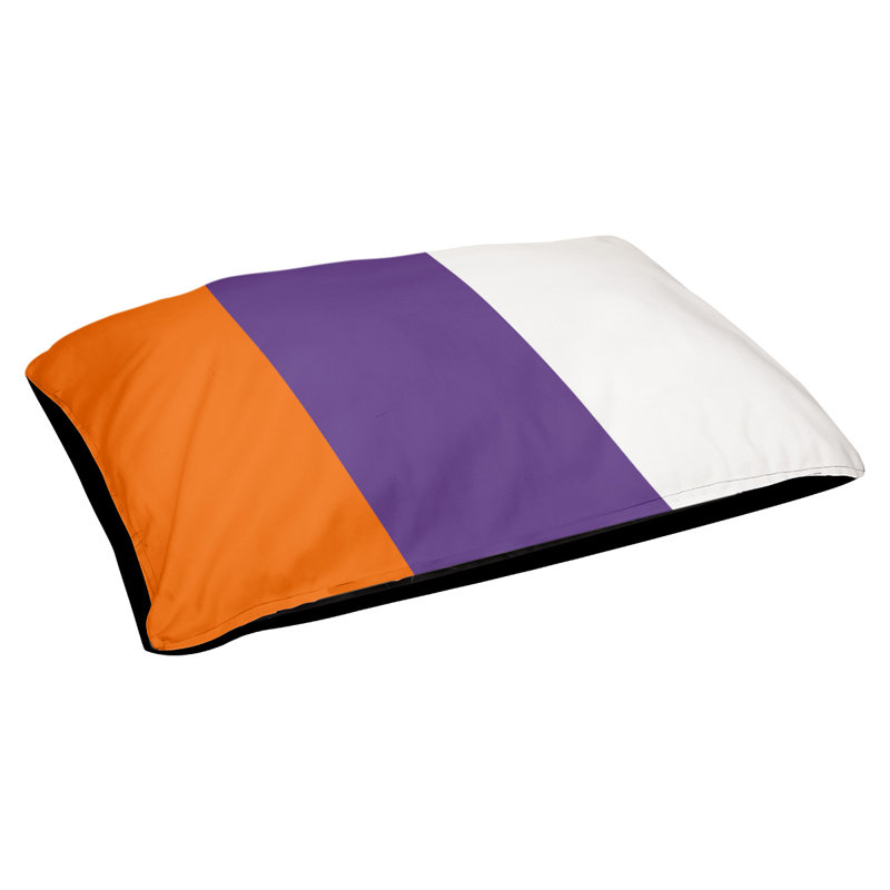 Oreiller Syracuse, Moyen (l 28 po x P 18 po x H 6 po), Orange / mauve / blanc