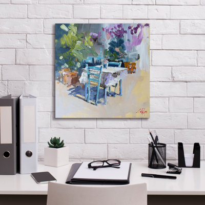  'Patmos Taverna, Greece' by Craig Trewin Penny Canvas Wall Art, 18" x 18"