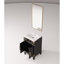 20 po De salle de bain en chêne noir avec plateau en acrylique, miroir, fermeture en douceur et meuble de rangement