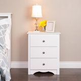 Sonoma Traditional Tall Nightstand Side Table With 3 Drawers, Functional Tall 3-Drawer Bedside Table