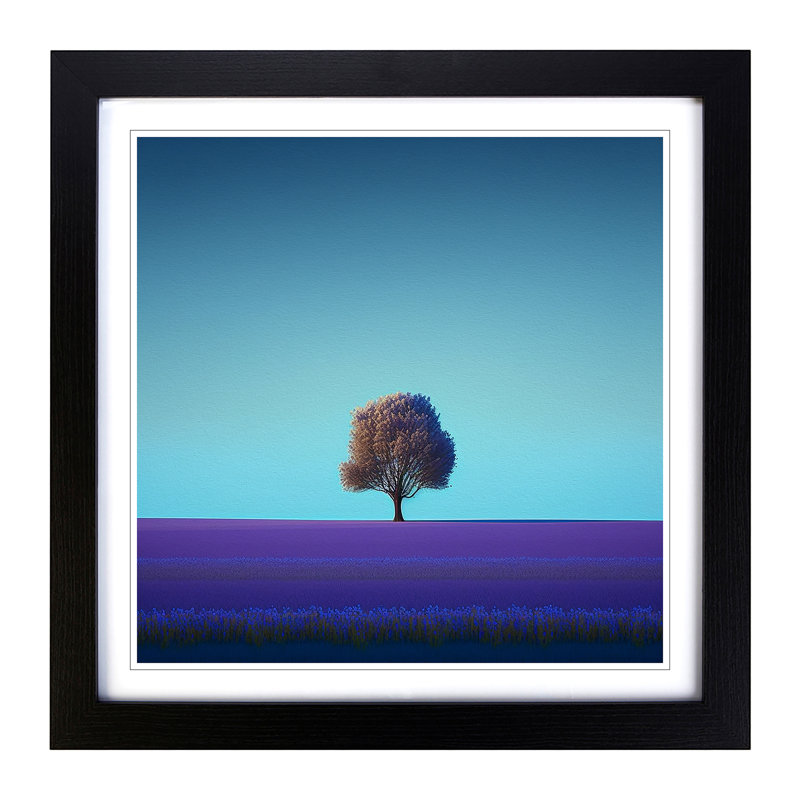 Single Picture Frame Print on Wood, Black