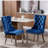 Tufted Solid Wood Contemporary Velvet Upholstered Dining Chair with Chrome Stainless Steel Plating Legs,Nailhead Trim,Set of 2-2091873323-2091873310