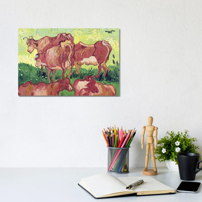 Cows, 1890 by Vincent Van Gogh - Wrapped Canvas Print
