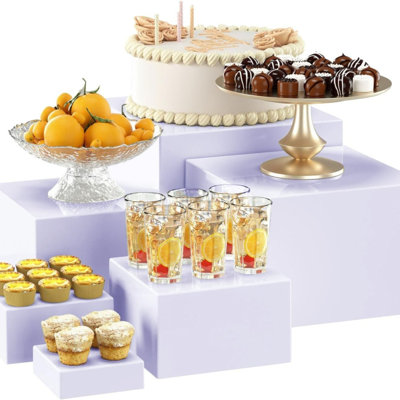 Ensemble de 6 tiroirs-repas en acrylique, étagères gigognes pour la restauration, les fêtes, les desserts et les objets de collection, de 5 po à 10 po