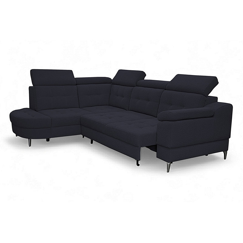 5 Seater Corner Sectional, Left Hand Facing, Black