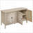 Cabinets with Storage, Walnut Brown Sideboard Buffet with 4 Doors &amp; Adjustable Shelves | Contemporary | Particle Board+MDF-1783815528