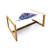 Sailing Boat Coffee Table, Continuous Sailing Boat 80''S Style On Plain Backdrop Pattern, Acrylic Glass Center Table With Wooden Frame For Offices Dorms Sky Blue White And Mauve-2015560420