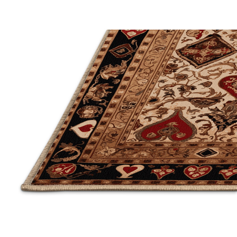 Tapis brun français lavable à la machine, Rectangle 2 pi x 3 pi
