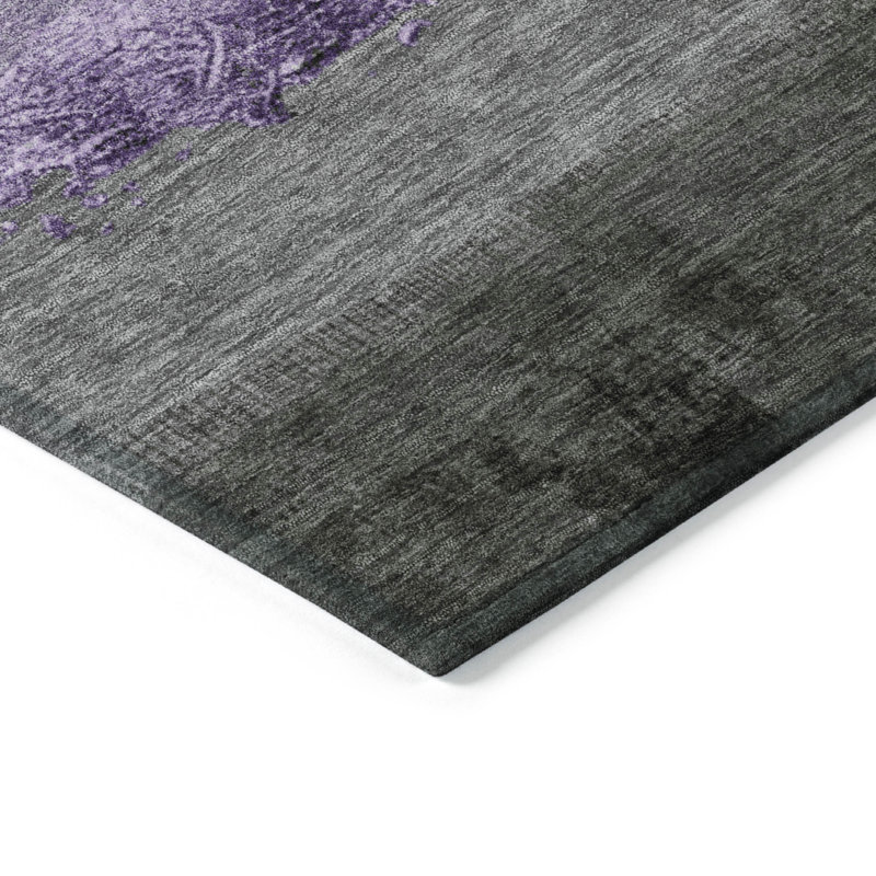 Tapis lavande lavable à la machine intérieur / extérieur Xhevrie, Rectangle 10 pi x 14 pi
