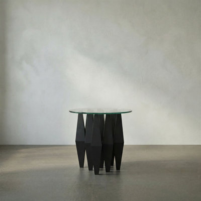 Soldier Glass Top End Table