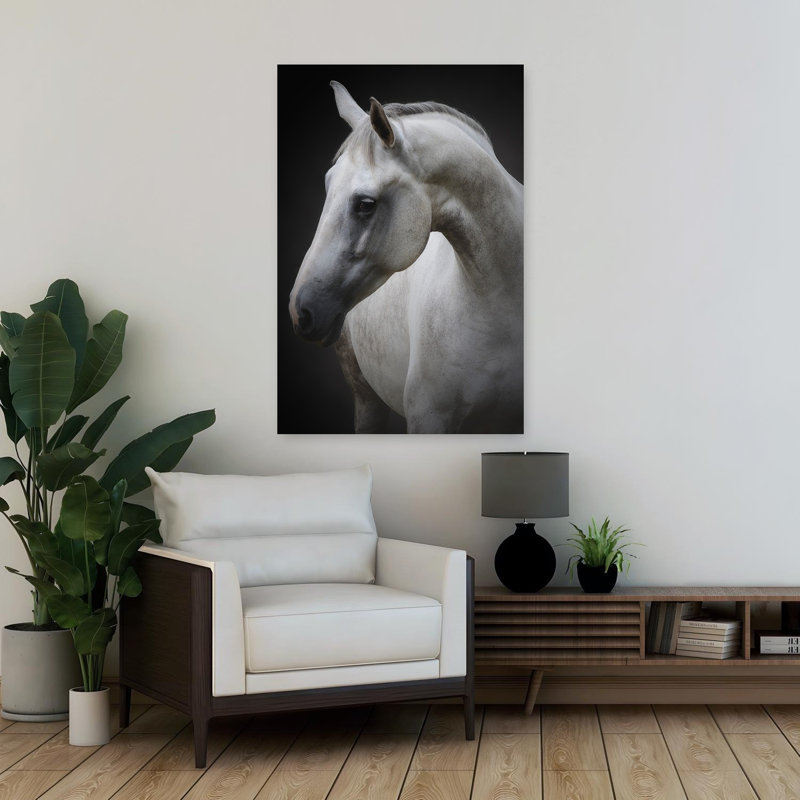 Majestic White Horse 1 Piece Wrapped Canvas Wall Art, 91.44 cm H x 60.96 cm W