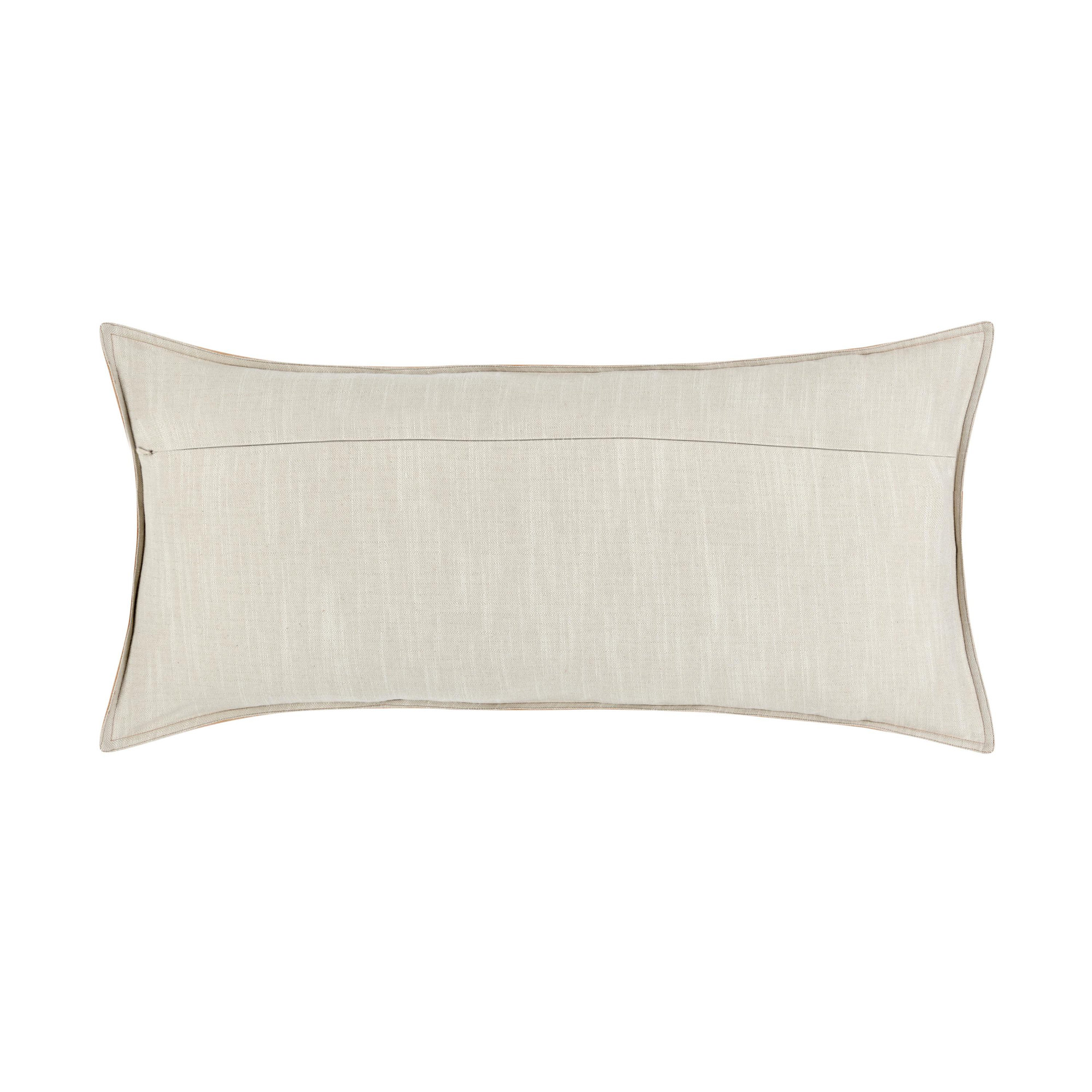 Cutler Leather Accent Pillow, 16" x 36", Chestnut, Rectangular