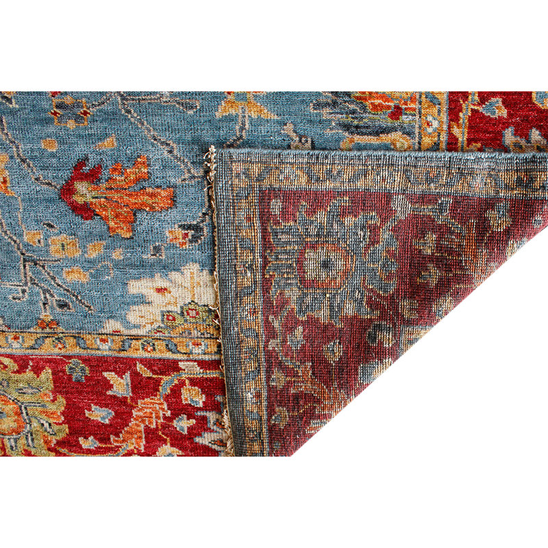 Wool Oriental Area Rug in Red, Rectangle 9' x 12'