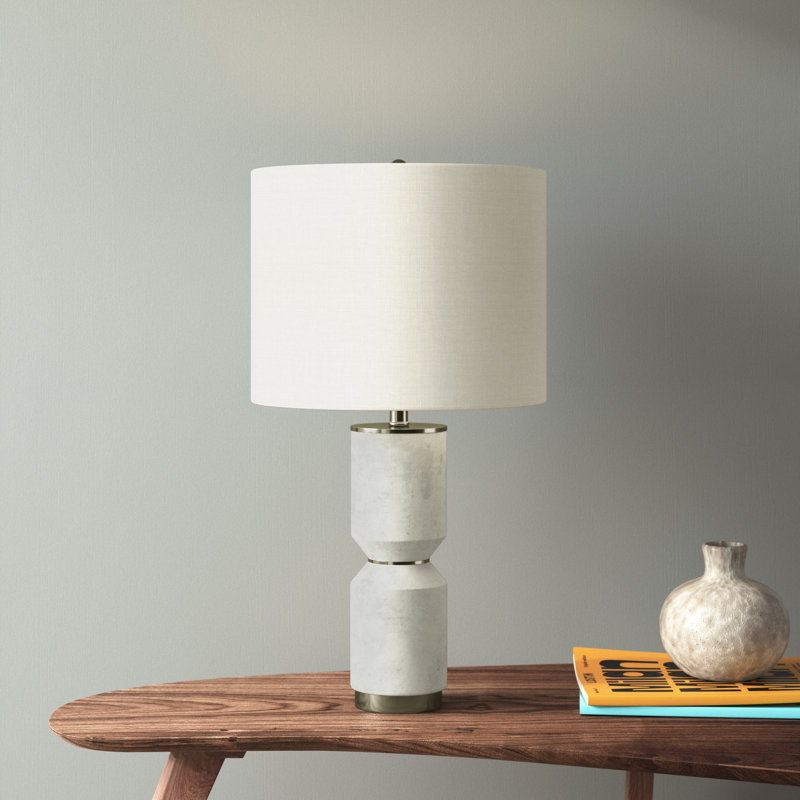 Angello Metal Table Lamp, Grey