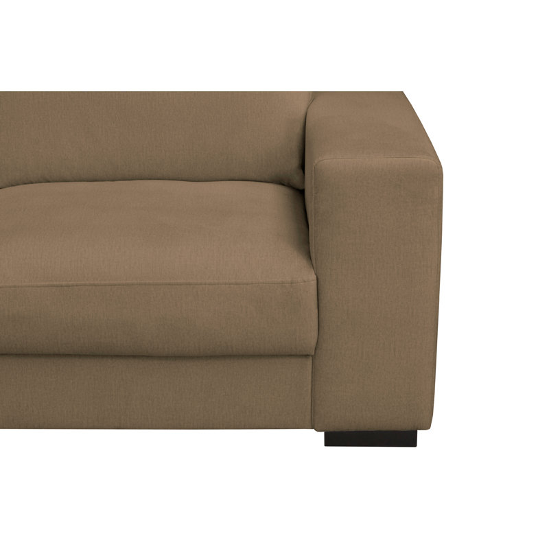 4 Seater Corduroy Sofa & Chaise, Left Hand Facing, Latte