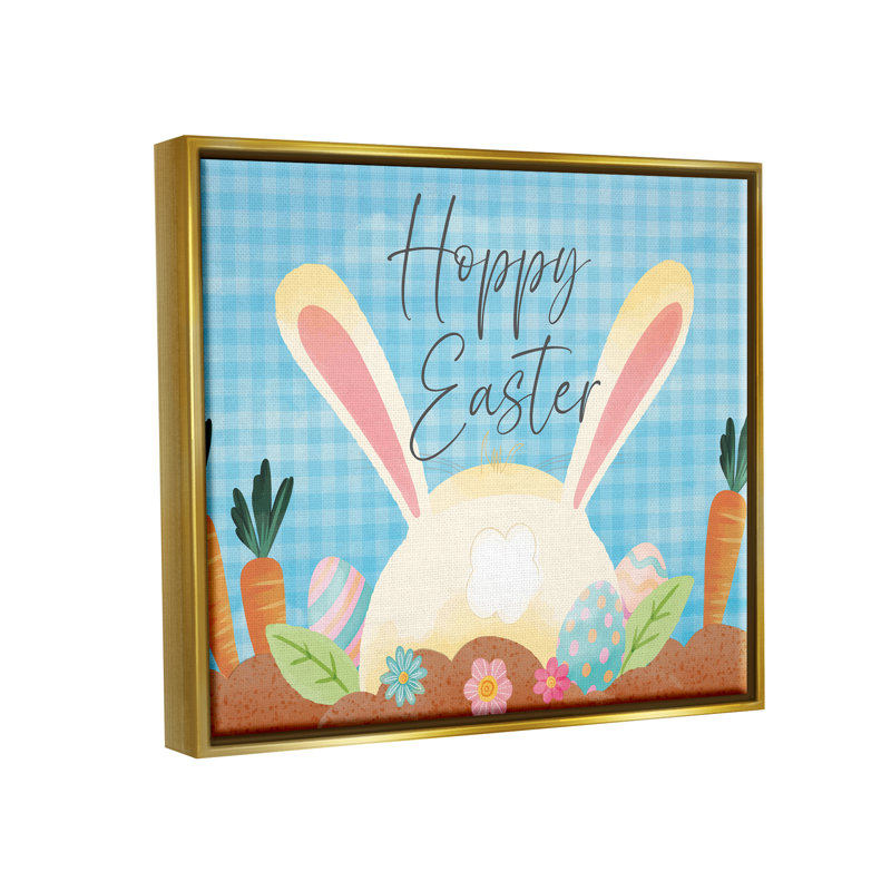 Joyeuse Pâques, printemps, carotte, jardin, flottant, art mural sur toile par ND Art, H 17 po x l 21 po x P 1,7 po