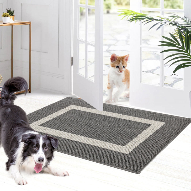 Tapis d'entrée antidérapant antidérapant Mccabe, Gris, L 24 po x L 36 po, Individuel