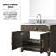 Meuble-lavabo simple en chêne brun avec comptoir en marbre, robinet et miroir, 36 po x 22 po L x P 22 po Meuble-lavabo, miroir