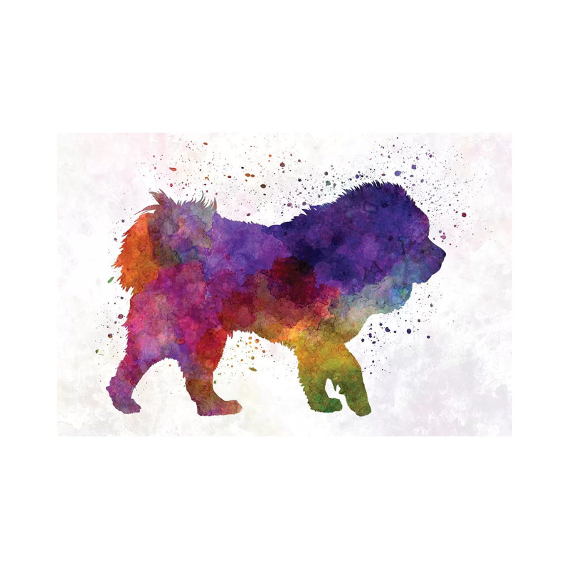 Tibetan Mastiff In Watercolour by Paul Rommer - Wrapped Canvas Print, 20.32cm H x 30.48cm W x 1.91cm D