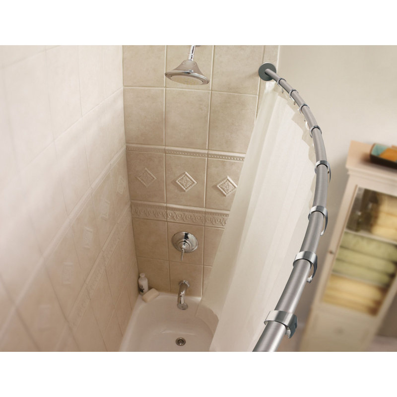 Stainless Steel Shower Rod Flange Kit, Brushed Stainless