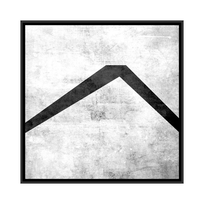 «The Type Caret-B and W Scuff», impression sur toile tendue, H 18 po x l 18 po x P 1,5 po, Toile encadrée noire, Pas de tapis