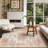 Washable Area Rugs Boho Floral Living Room Vintage Low Pile Indoor Carpet-1763924168