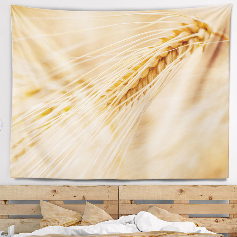 Tapisserie florale avec plantes céréalières et orge, H 68 po x l 80 po