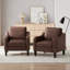 Mid-Century Modern Accent Chair, PU Leather, Solid Wood Frame With Foam Cushions-1139074469-1139489048