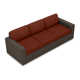 Buckholtz 92.25'' High-Density Polyethylene (HDPE) Wicker Outdoor Sofa