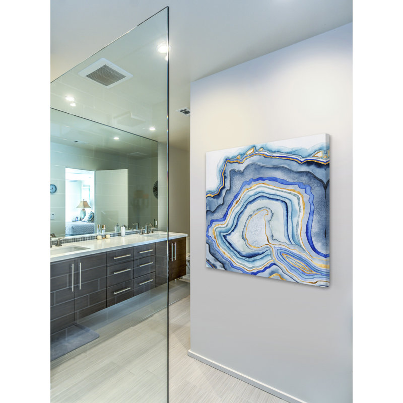 « cobalt agate i », reproduction sur toile tendue, H 18 po x l 18 po x P 1,5 po