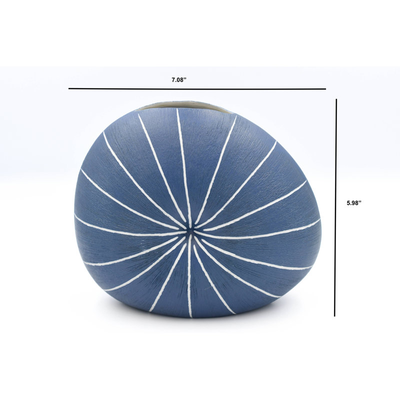 Amissa Jar, 6" H x 7" W x 3.5" D, Blue