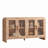 Modern Curved Sideboard, Buffet Storage Cabinet, Media Console  With 4 Glass Doors And Adjustable Shelves-855831160