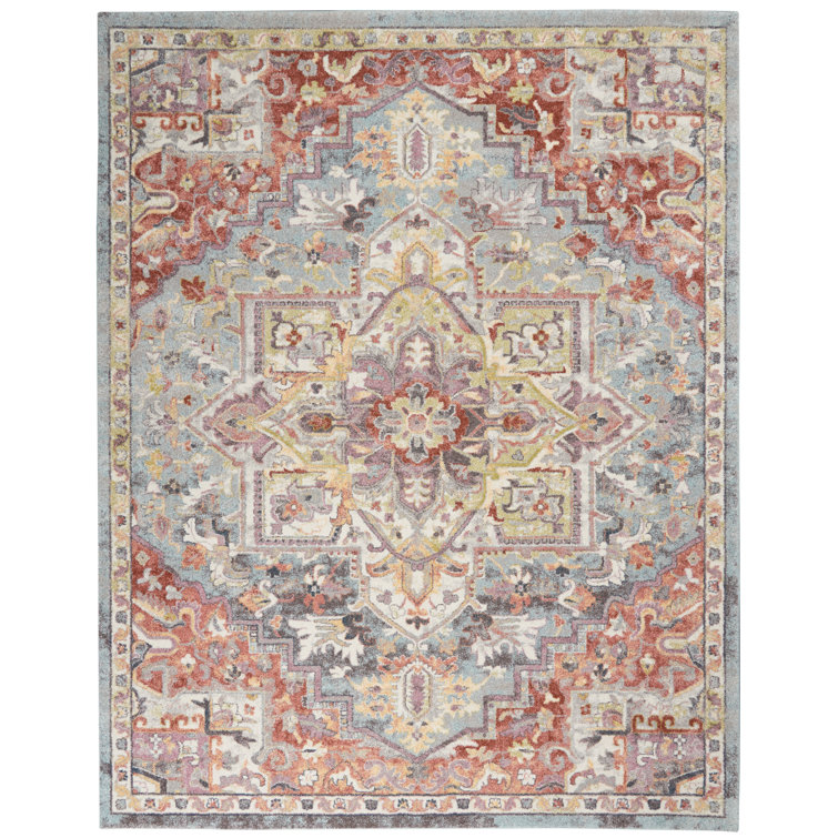 Bleu oriental Express/Tapis décoratif beige