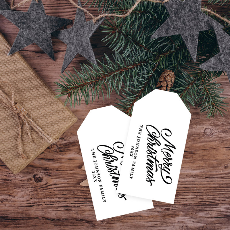 Étiquettes personnalisées auto-adhésives personnalisées Merry Christmas