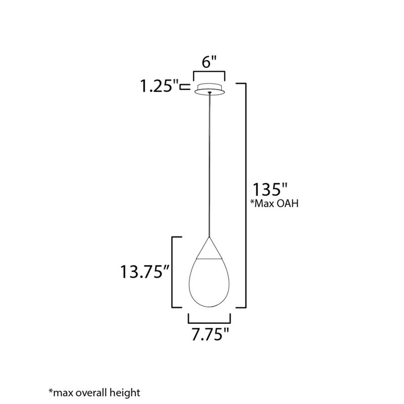 Alheidis Single Light Glass Dimmable LED Pendant, Polished Chrome, Clear