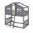 Twin Over Twin Size House Bunk With Ladder And Window-471501546