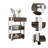 Kitchen Cart, Three Shelves, Four Casters -White / Dark Walnut