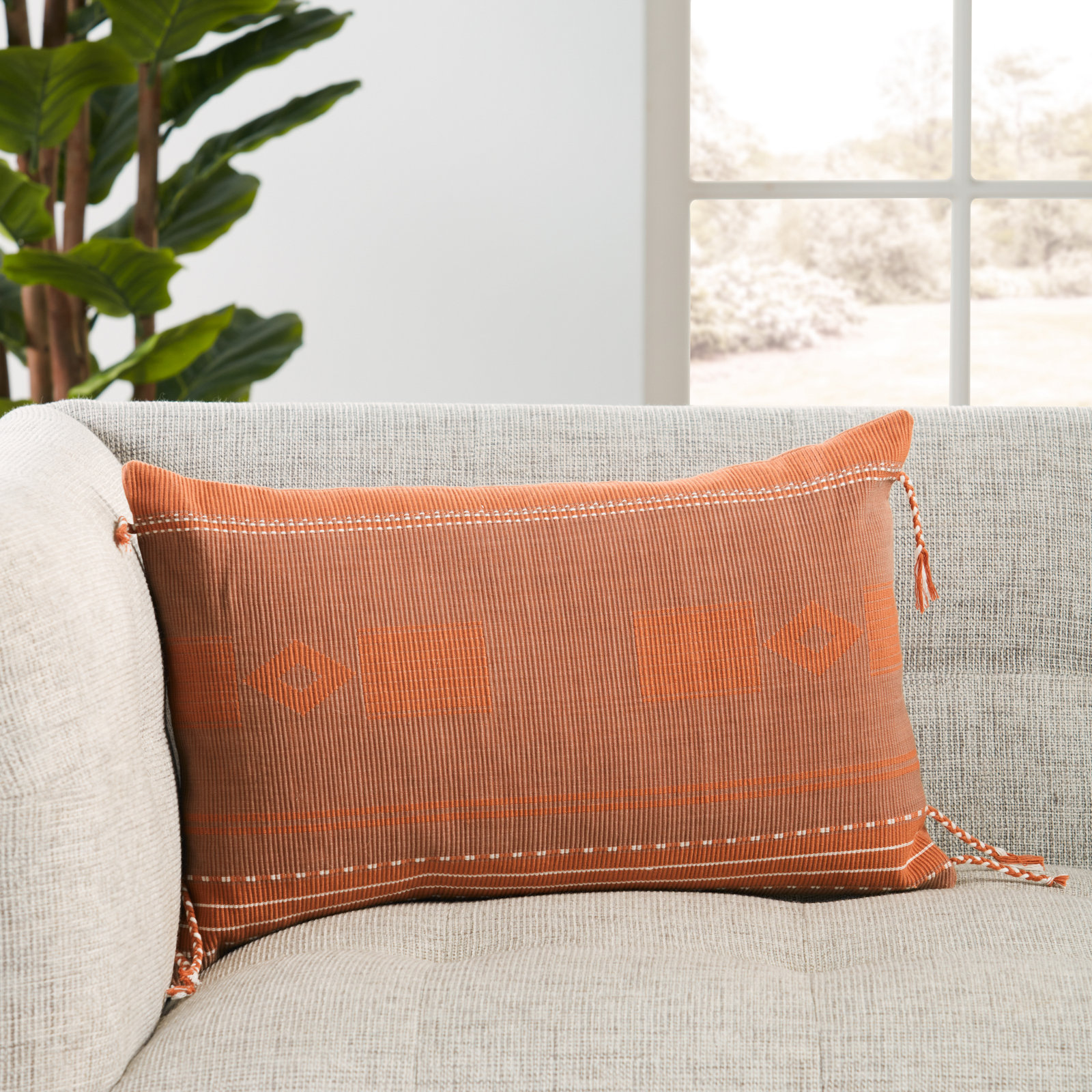 Kitson Striped Cotton Lumbar Throw Pillow, Pillow Cover Only - No Insert