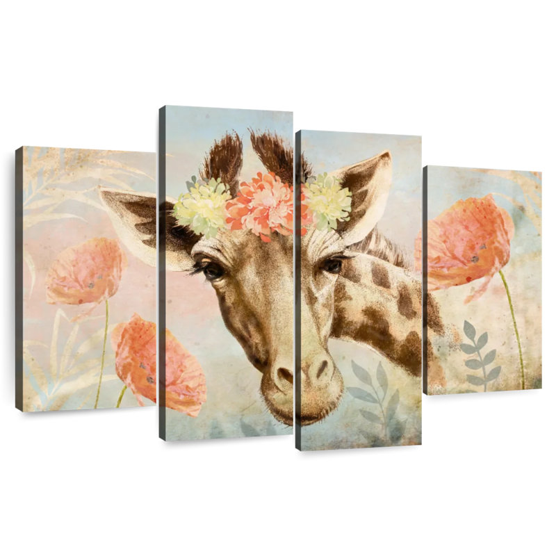 Brampt Giraffe Spring Floral, 27" H x 43" W