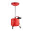 30L Waste Oil Drain Tank, Industrial Fluid Drain Tank with Adjustable Funnel Height, Portable Oil Drainer with Wheels & Toolbox, Fluid Fuel Transfer Drainage for Auto Repair Shops, Red
