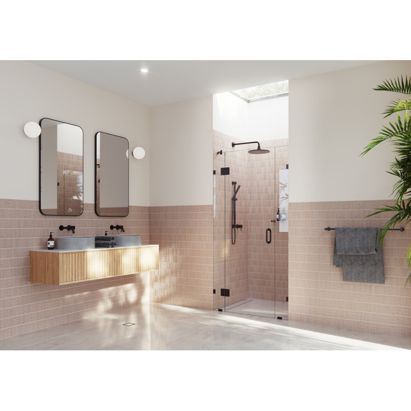 Stellar 42.75 in. x 78 in. Fully Frameless 3 Panel Inline Hinge Shower Door, Oil Rubbed Bronze