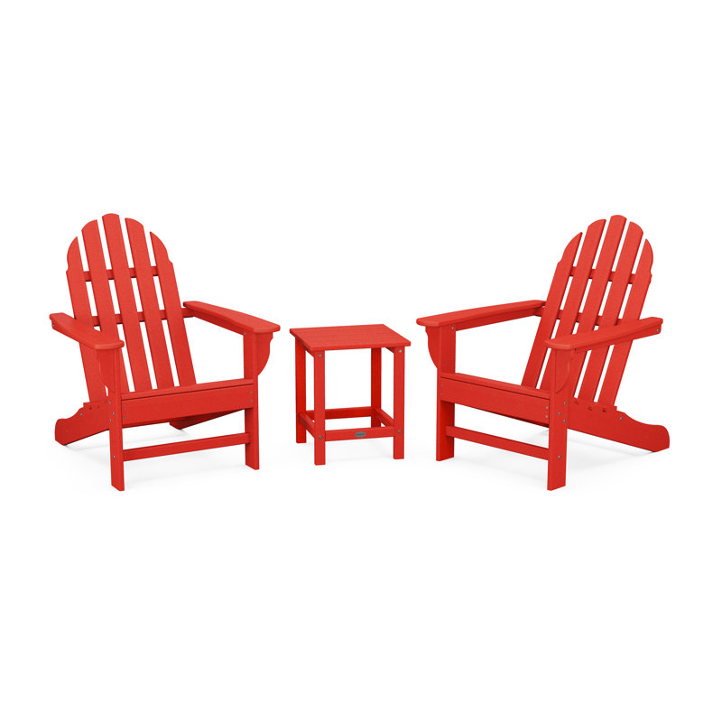 Ensemble de 3 Adirondack POLARWOOD x Sol 72 Katharine, Rouge coucher de soleil