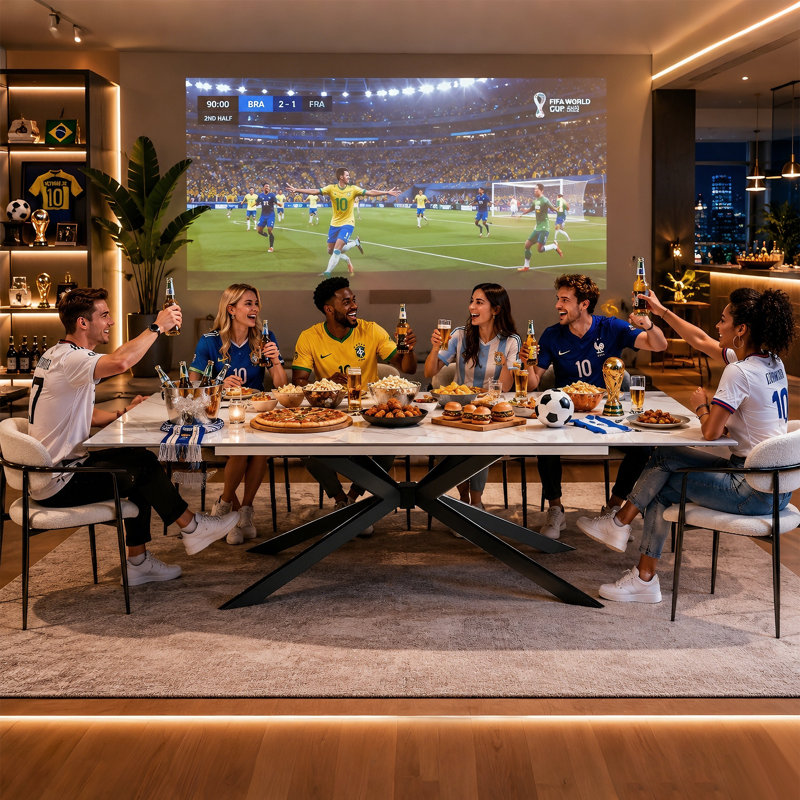 78.74'' To 110.24'' Rectangular Extendable Dining Table With Sintered Stone Top For 8-12, Black