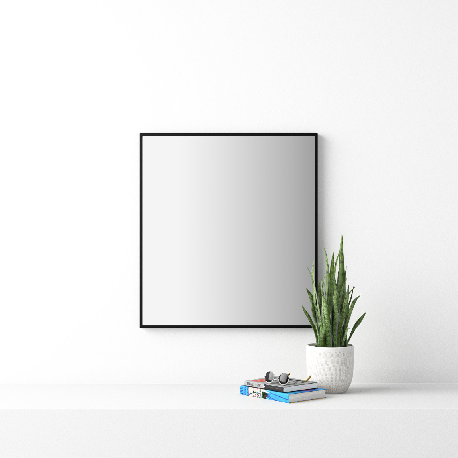 Sabine Metal Rectangle Wall Mirror, 40" x 36", Black