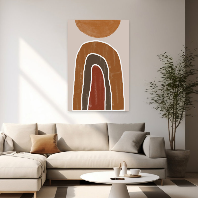 «Earthy Arches Abstract Contemporary Geometric Landscape Nature», reproduction d'art murale, H 60 po x l 40 po